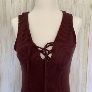 Dark red/purple casual cotton dress